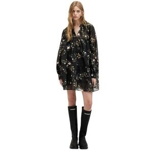 NWT All Saints Mindy Oversized Oto Floral Women’s Mini Dress Size 2